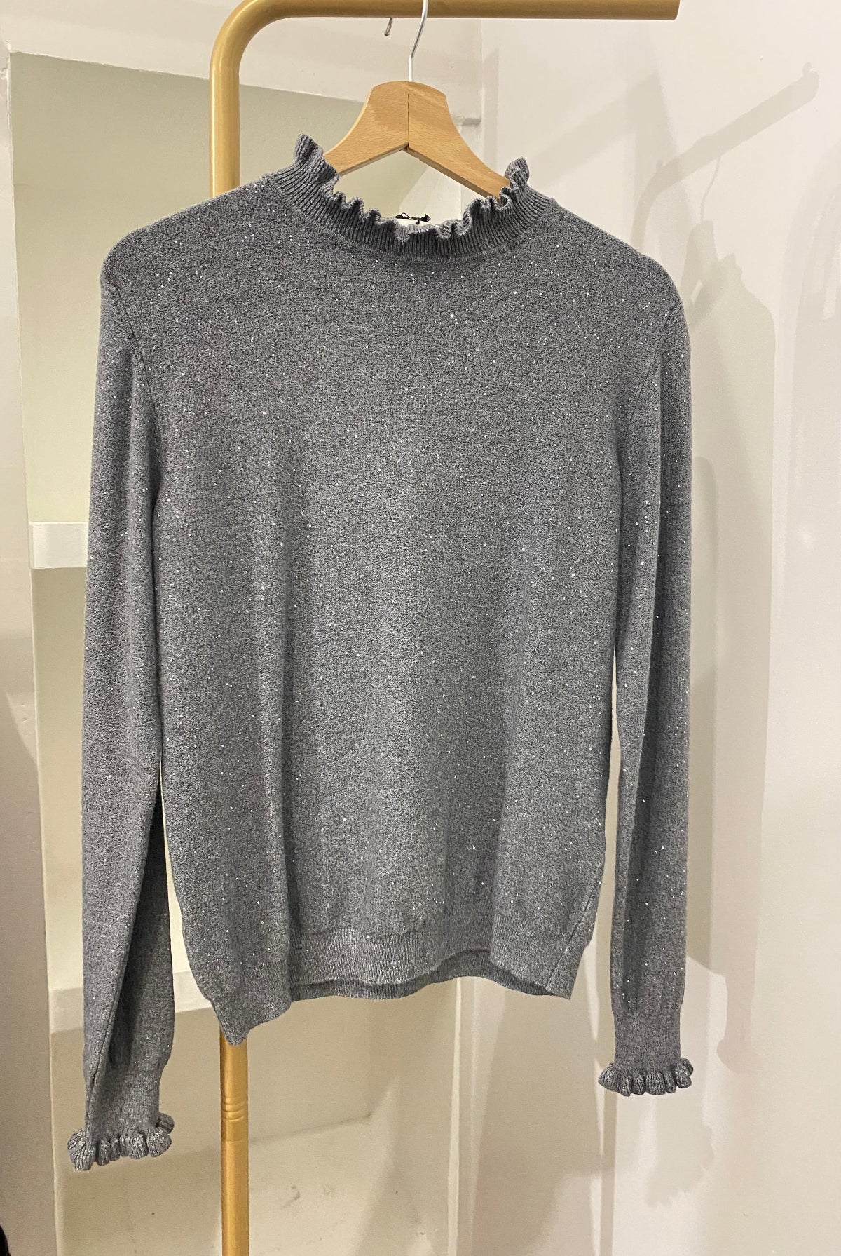 Haveone maglioncino rouches grigio