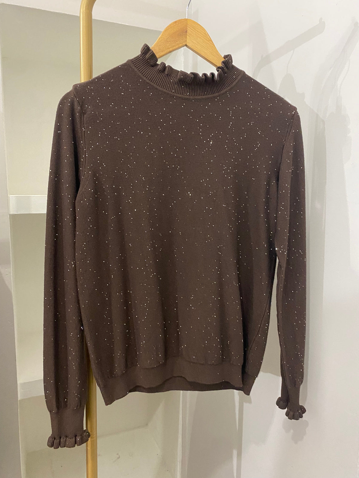 Haveone maglioncino rouches marrone