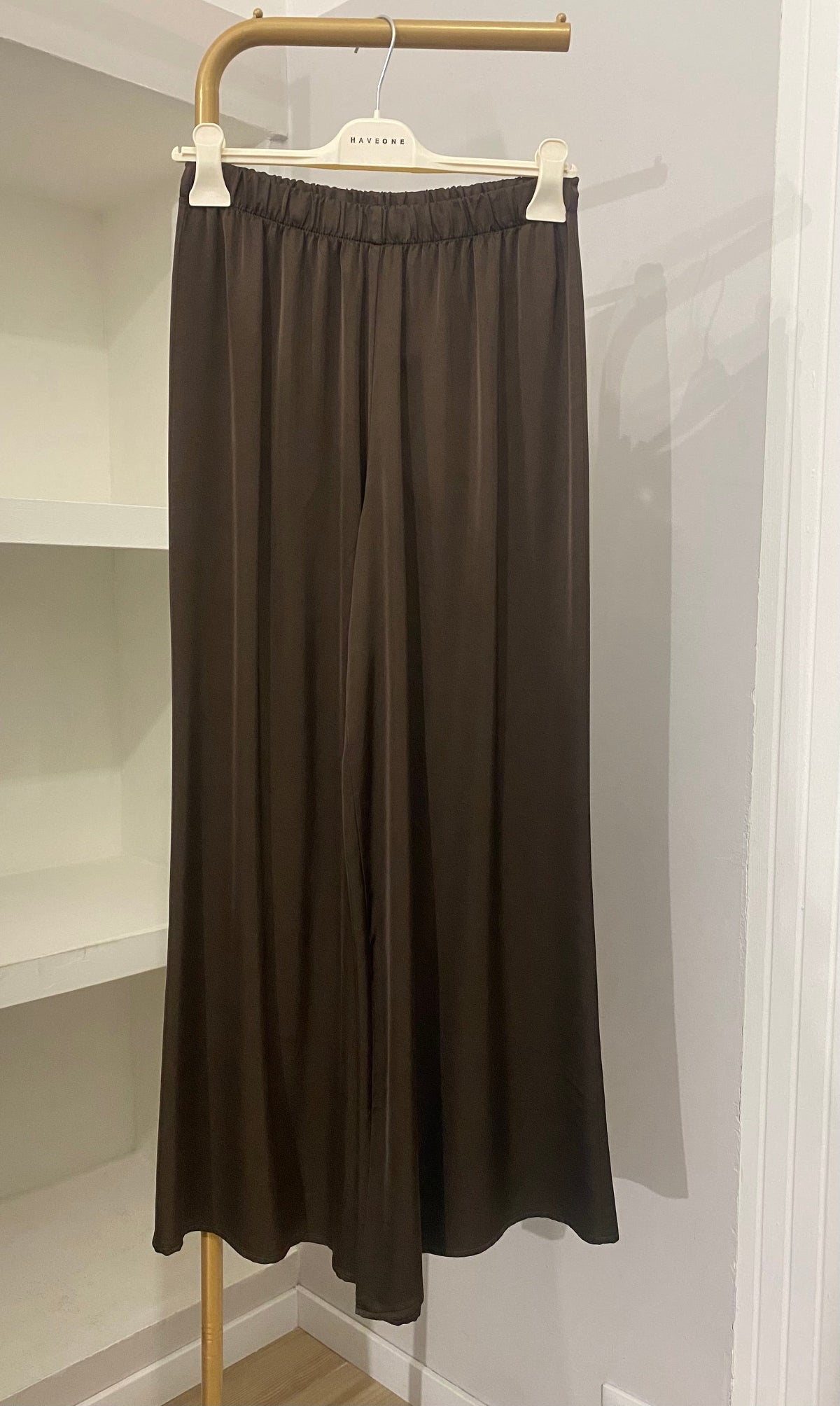 Haveone pantalone in viscosa marrone