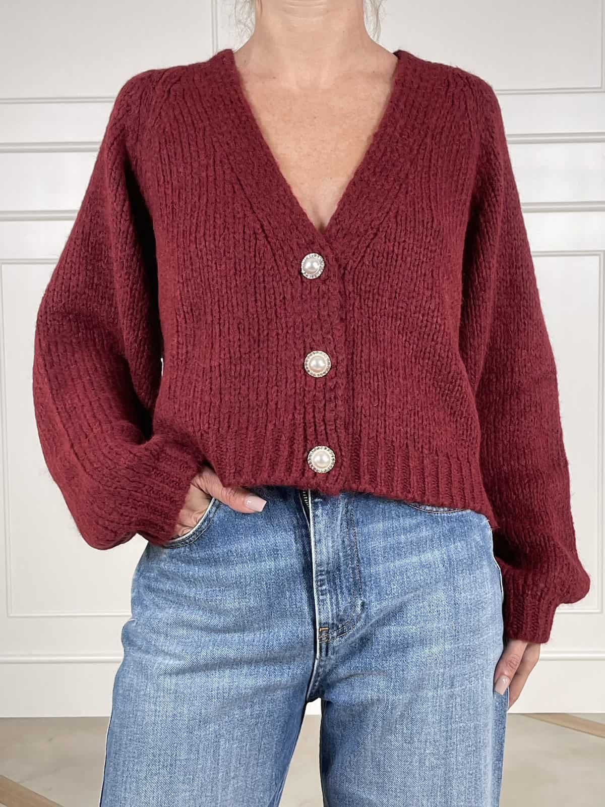 Haveone cardigan bottoni gioiello