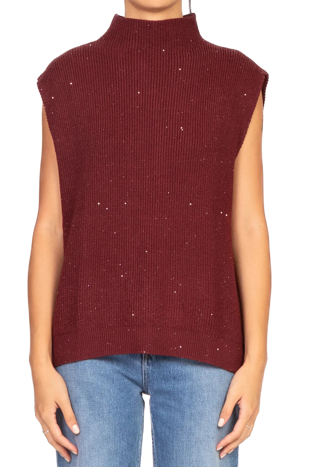 Haveonegiletmicropaillettesbordeaux