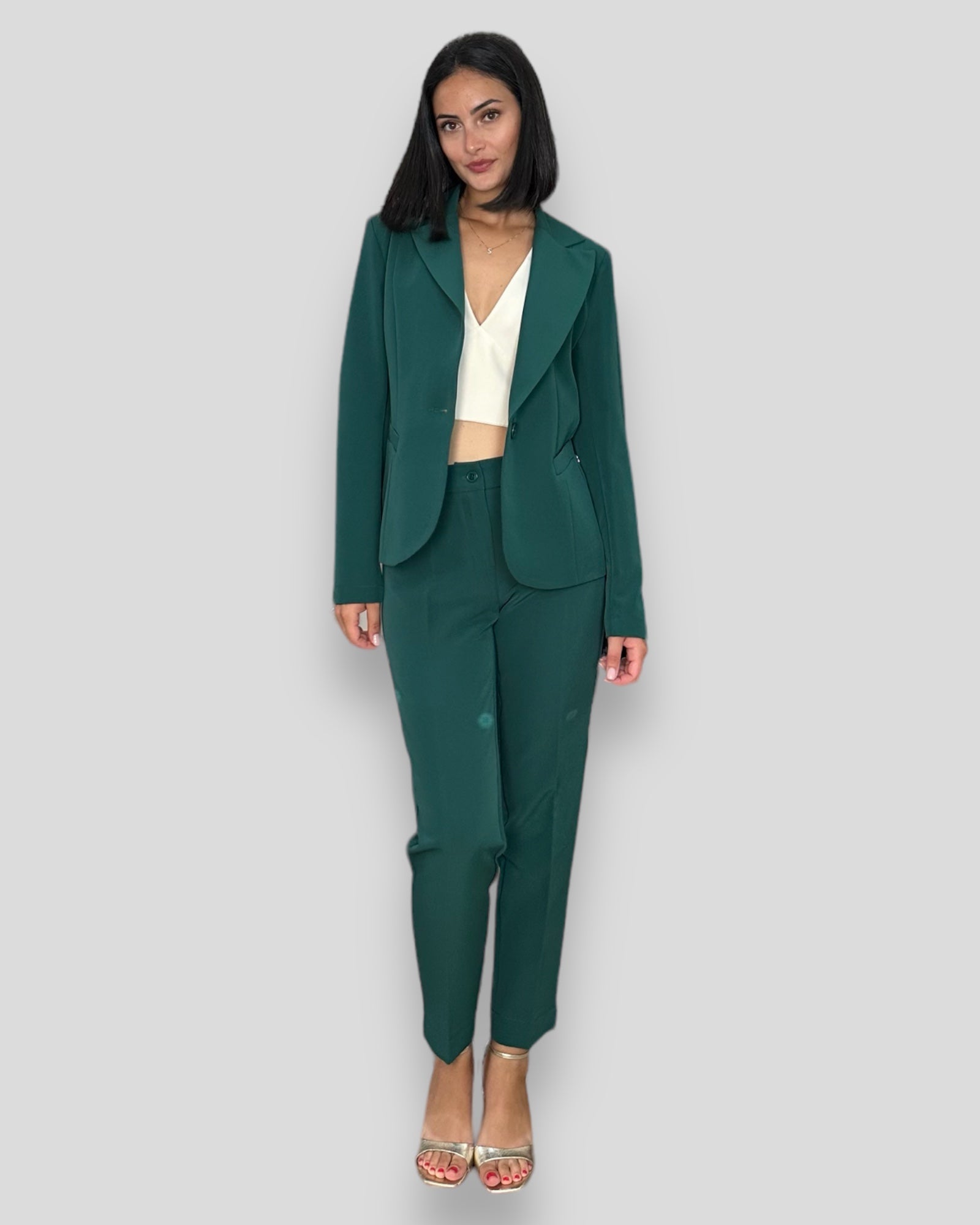 Maryley pantalone  a sigaretta verde - Premium PANTALONE STRETTO from MARYLEY - Just €54.50! Shop now at Amaltea