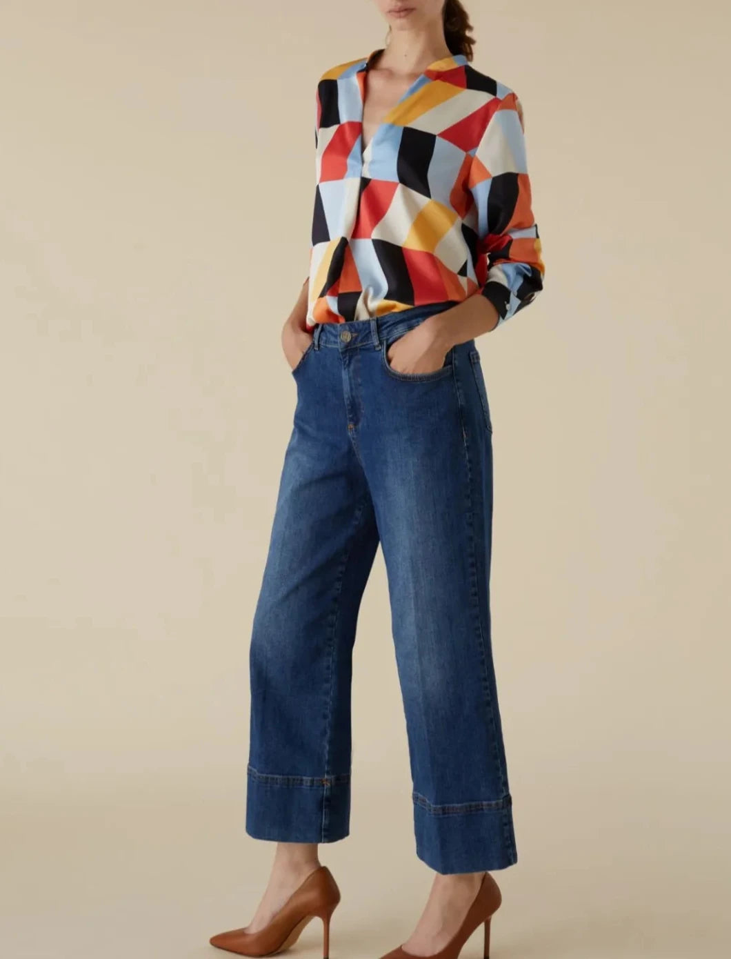 Jeans Emme Marella wide leg frontale