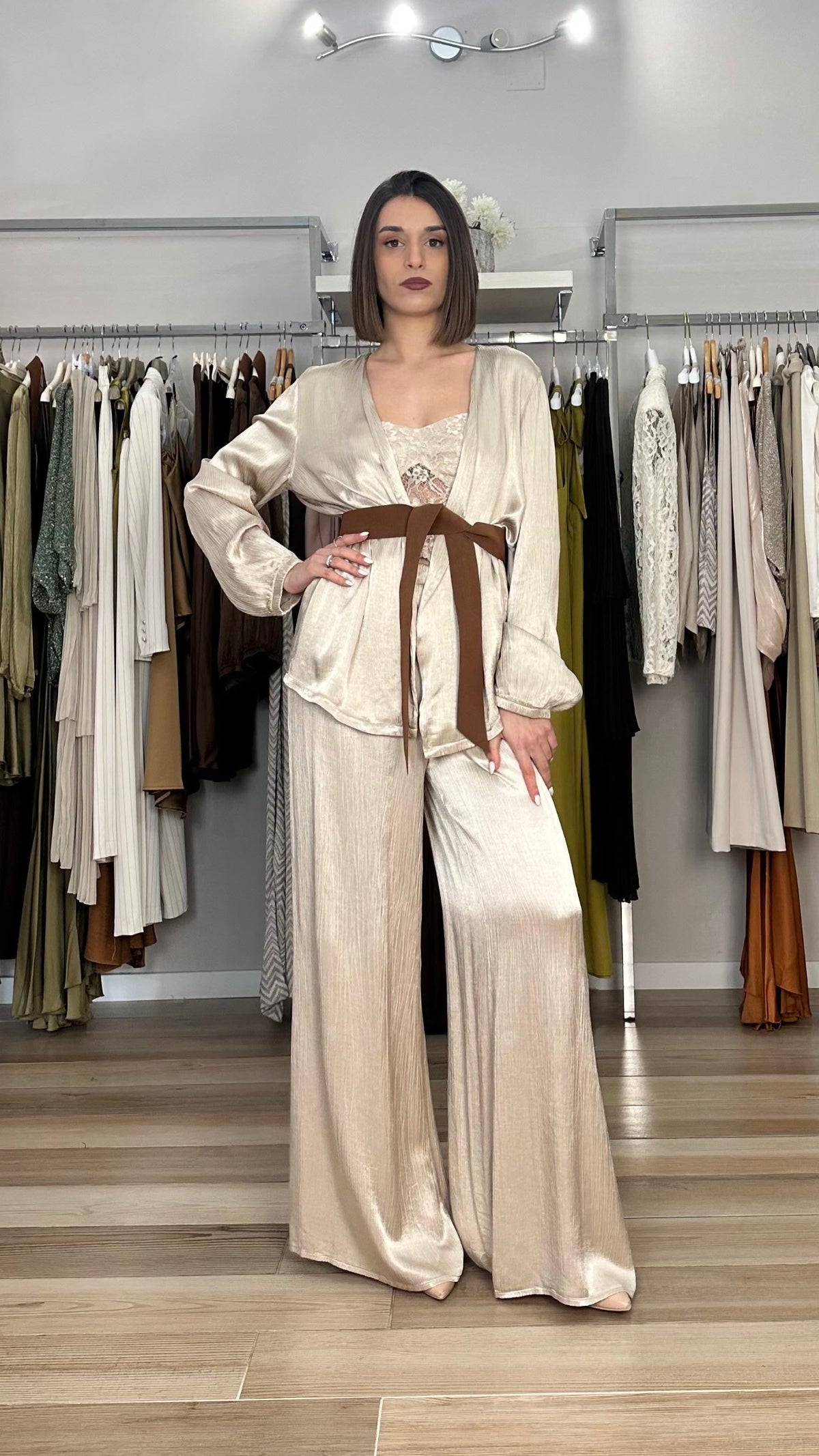 Kimono con cintura Have one beige