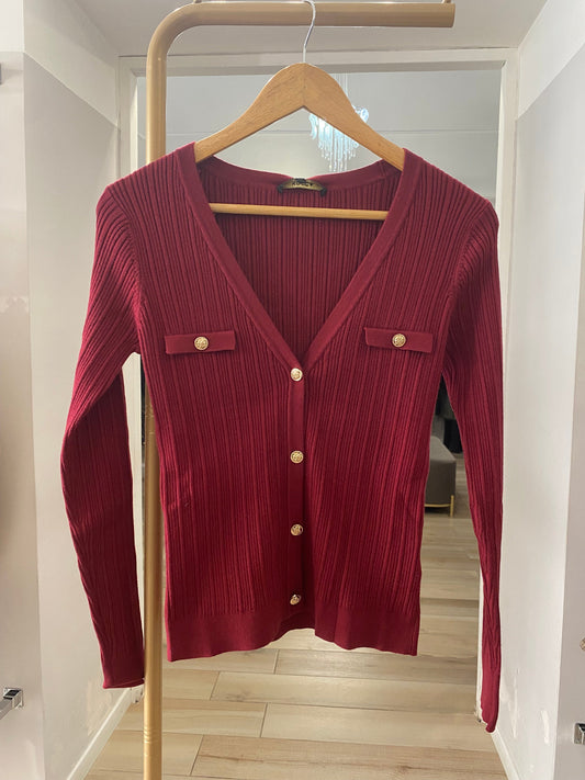 Kocca cardigan a costine bordeaux