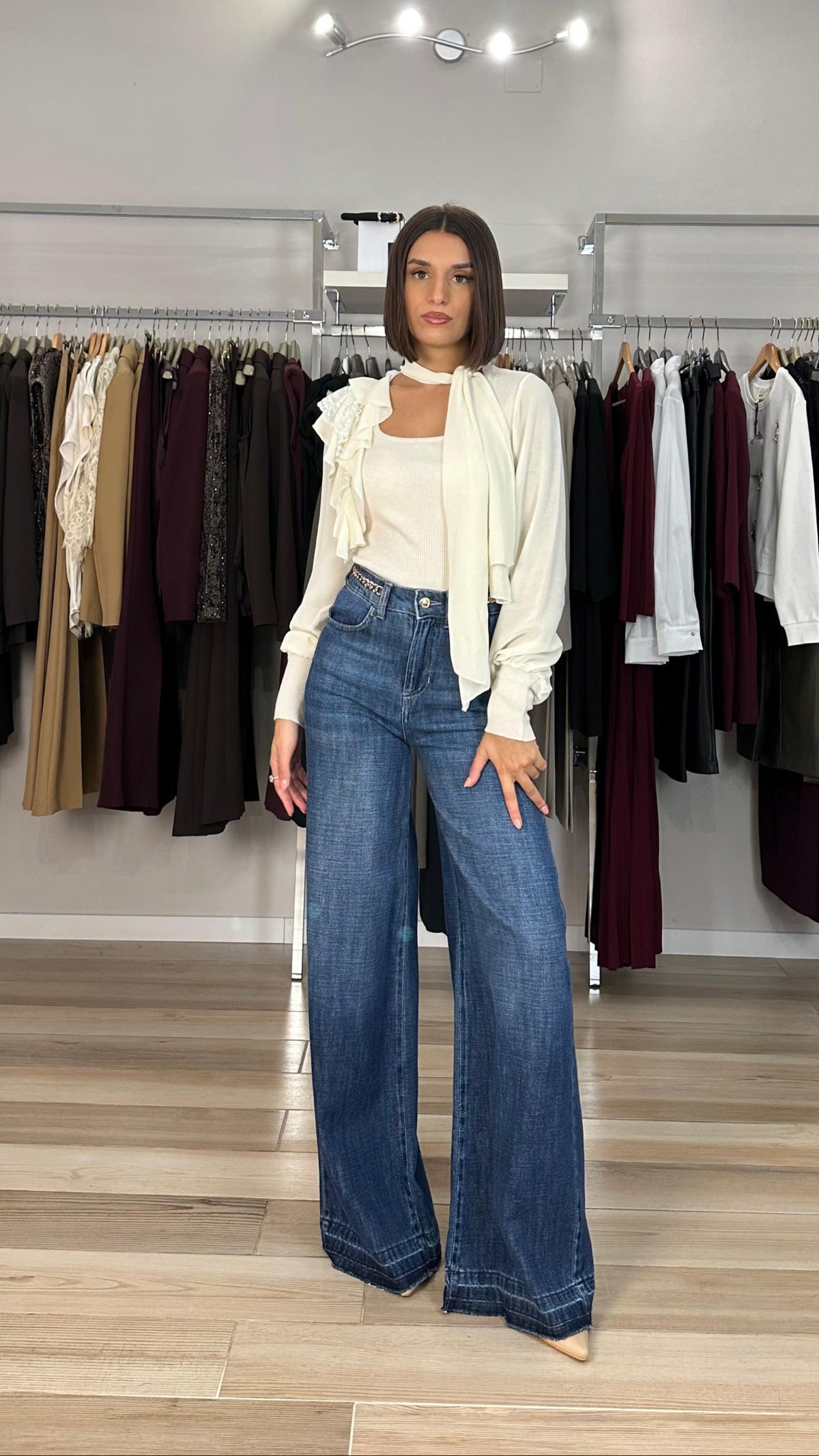 Kocca jeans a palazzo frontale