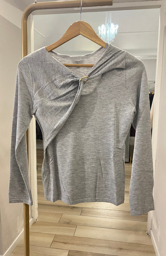Kocca maglia in micro lurex grigio