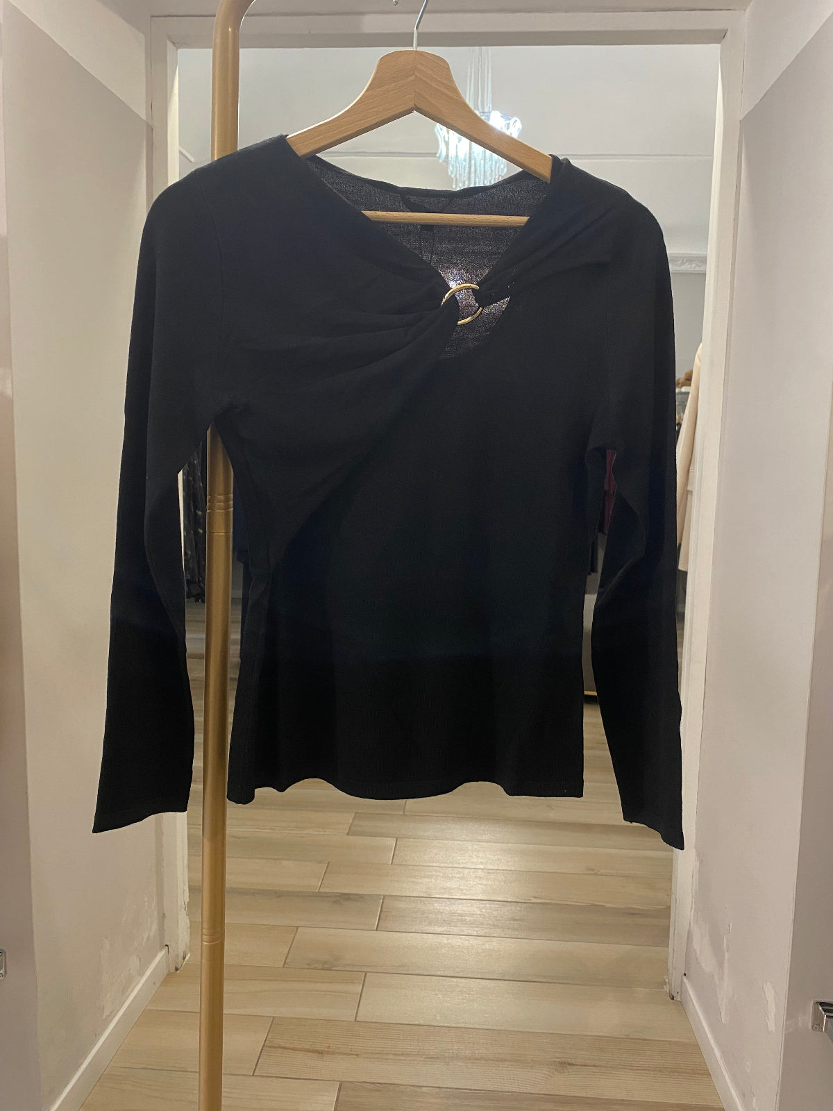 Kocca maglia in micro lurex nero