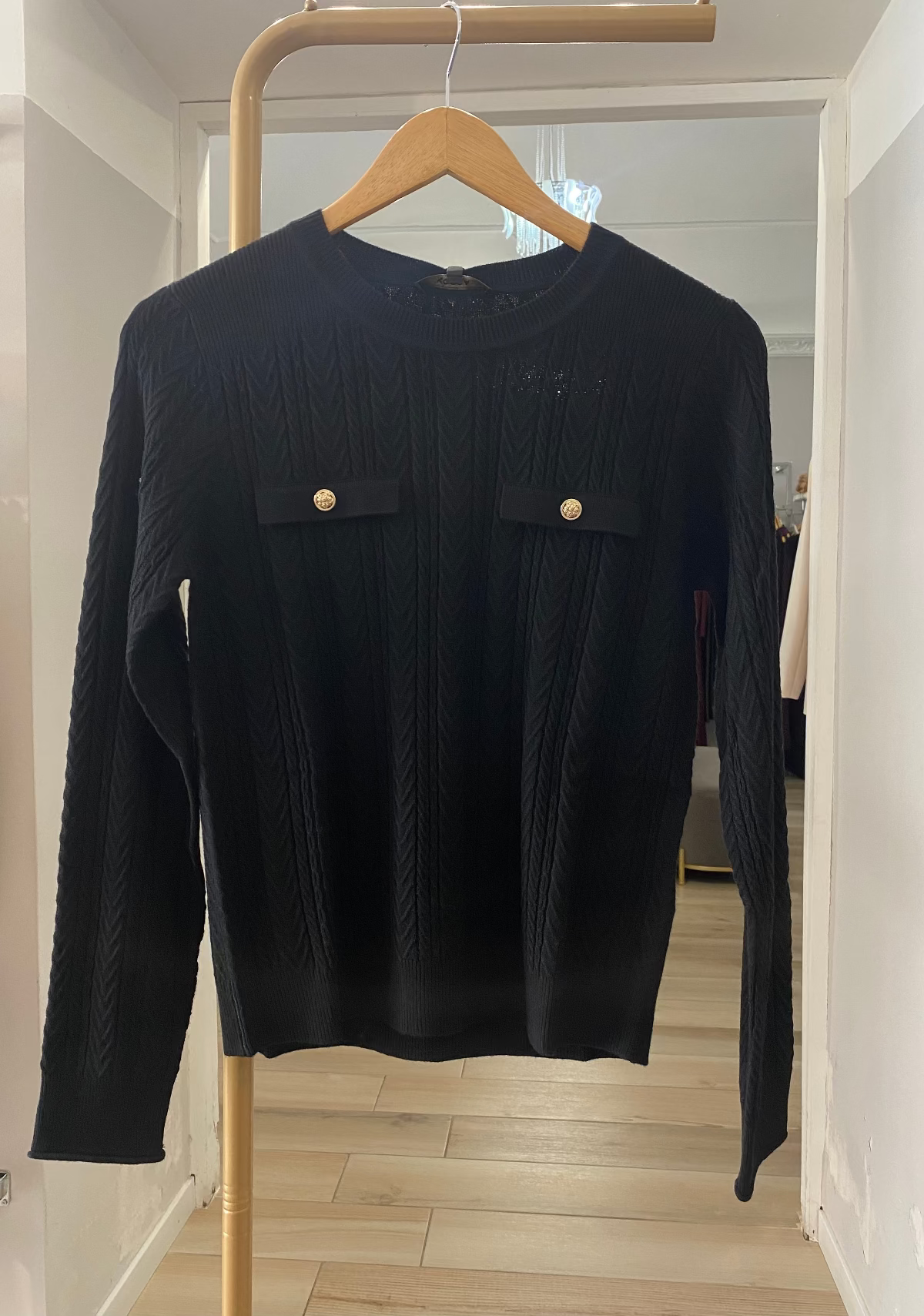 Kocca maglioncino a trecce nero