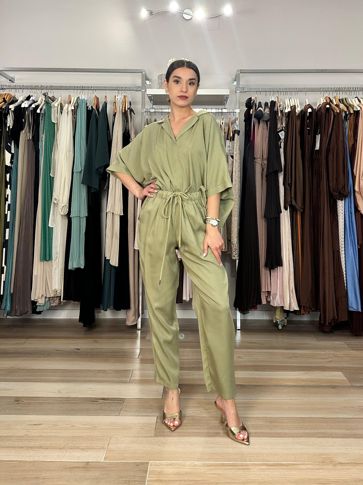 Kocca pantalone jogger verde dettaglio