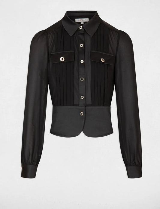 MORGAN DE TOI - Camicia Morgan plissè - 232-CLOCLO-dettaglio