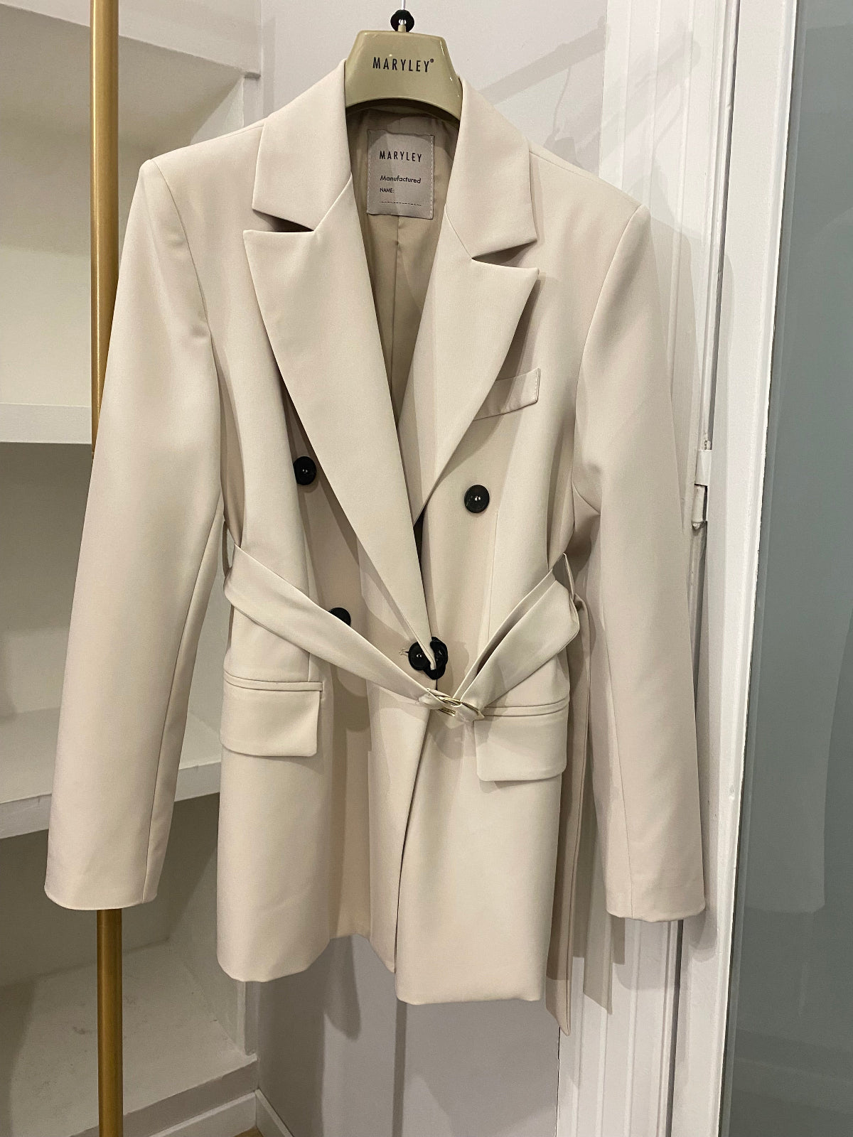 Maryley giacca doppiopetto gesso