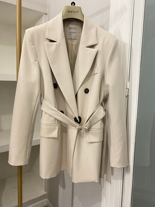 Maryley giacca doppiopetto gesso