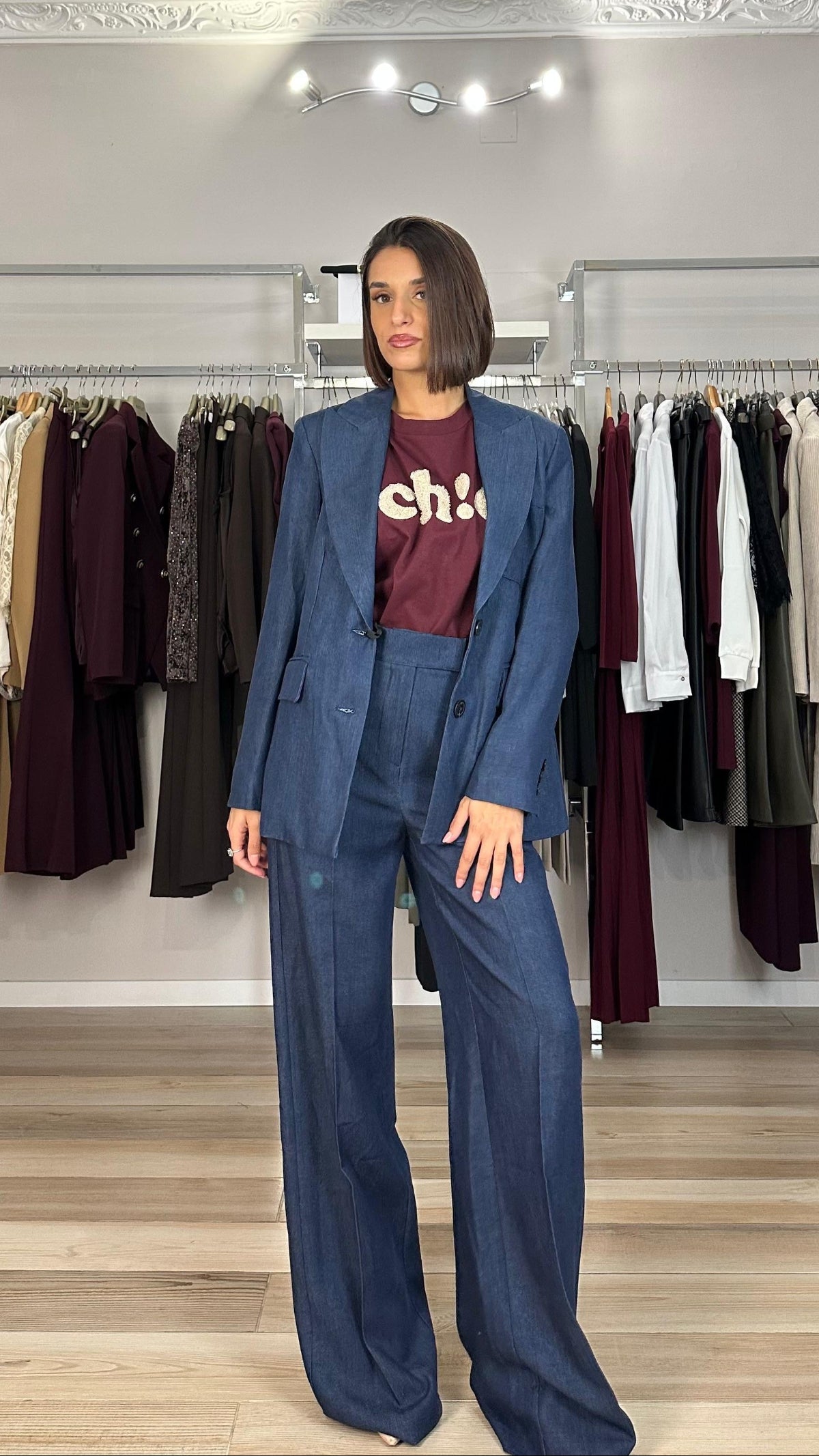 Maryley giacca in lyocell blu