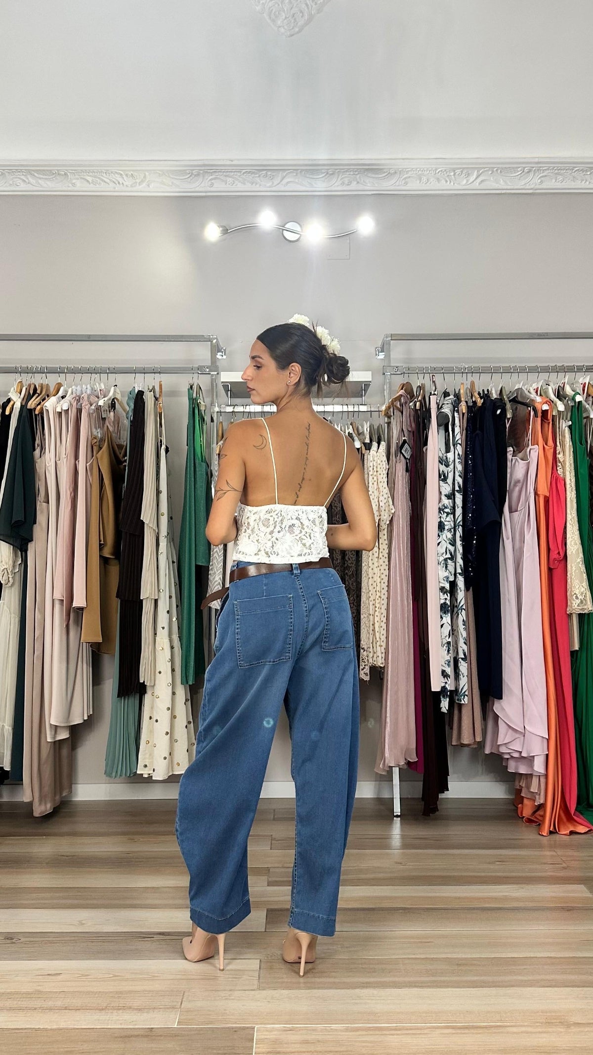 Maryley jeans barrel con cintura - 26EB559 retro