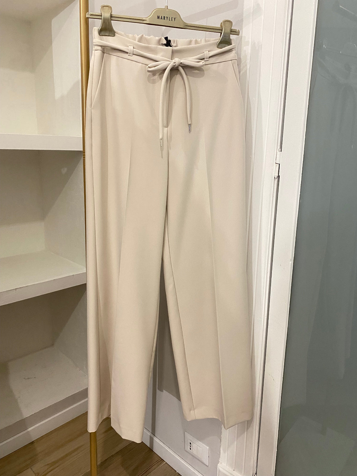 Maryley pantalone palazzo gesso