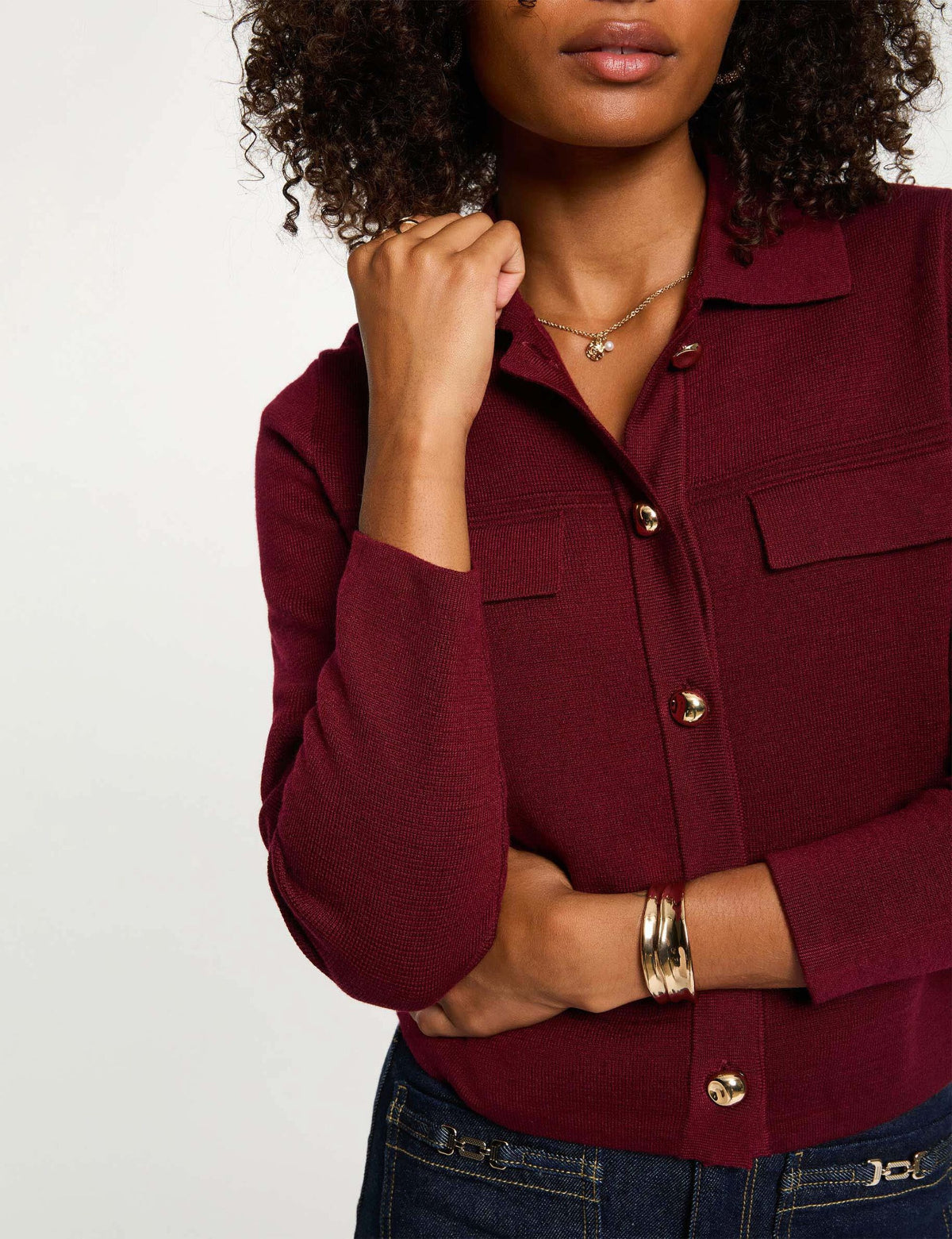 Morgandetoicardiganbordeauxdettaglio