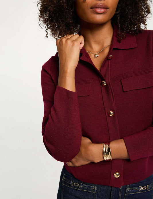 Morgandetoicardiganbordeauxdettaglio