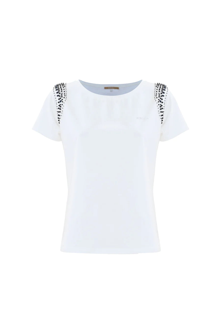 Kocca t-shirt bianca con pietre dettaglio