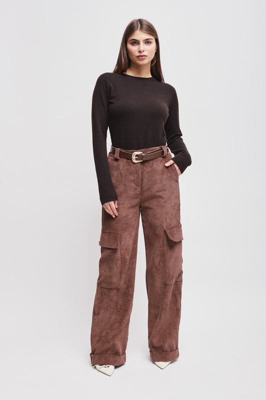 Pantalone Maryley cargo in velluto