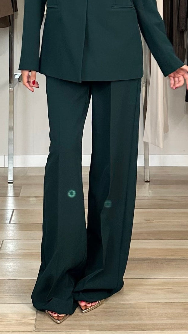 Pantaloni Maryley palazzo - 26IB598-verde-dettaglio