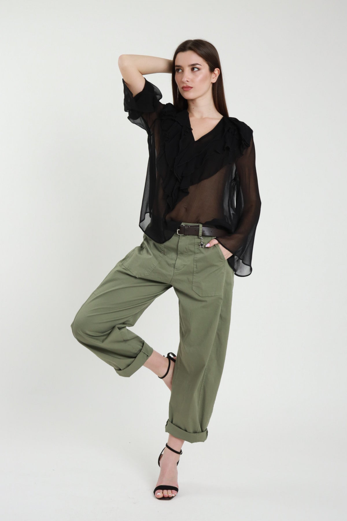 PantaloniingabardinaSusymixverdemilitarefrontale
