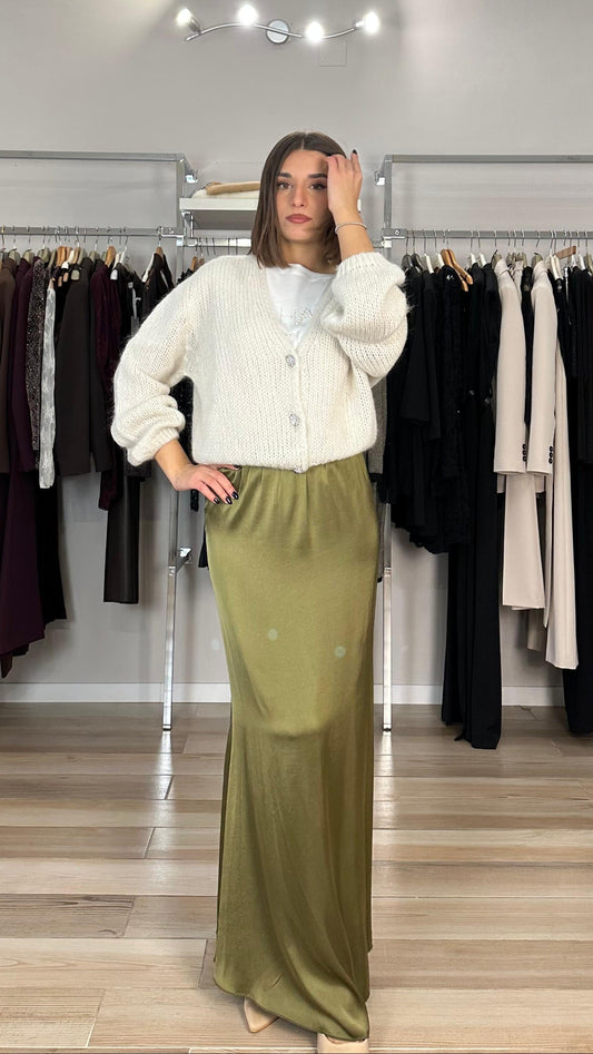 Souvenir cardigan in lurex panna