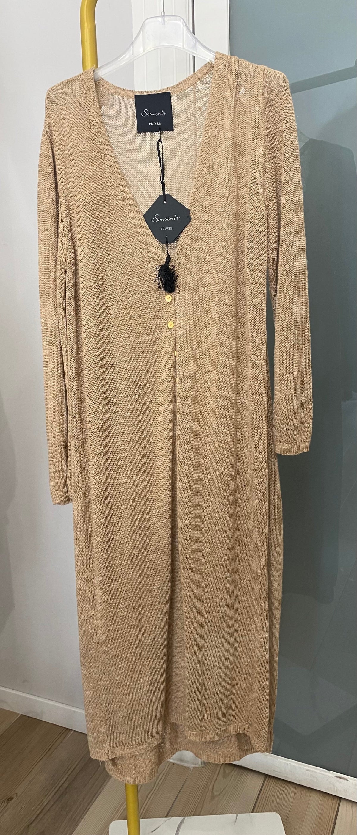 Souvenir cardigan lungo cammello