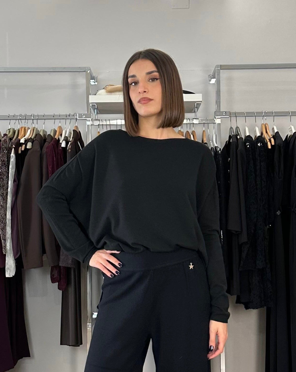 Souvenir maglioncino in viscosa nero