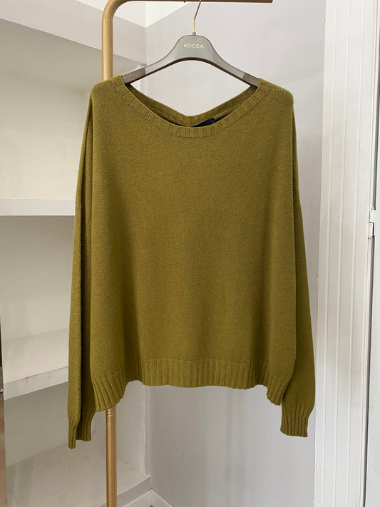 Souvenir maglioncino in viscosa verde oliva