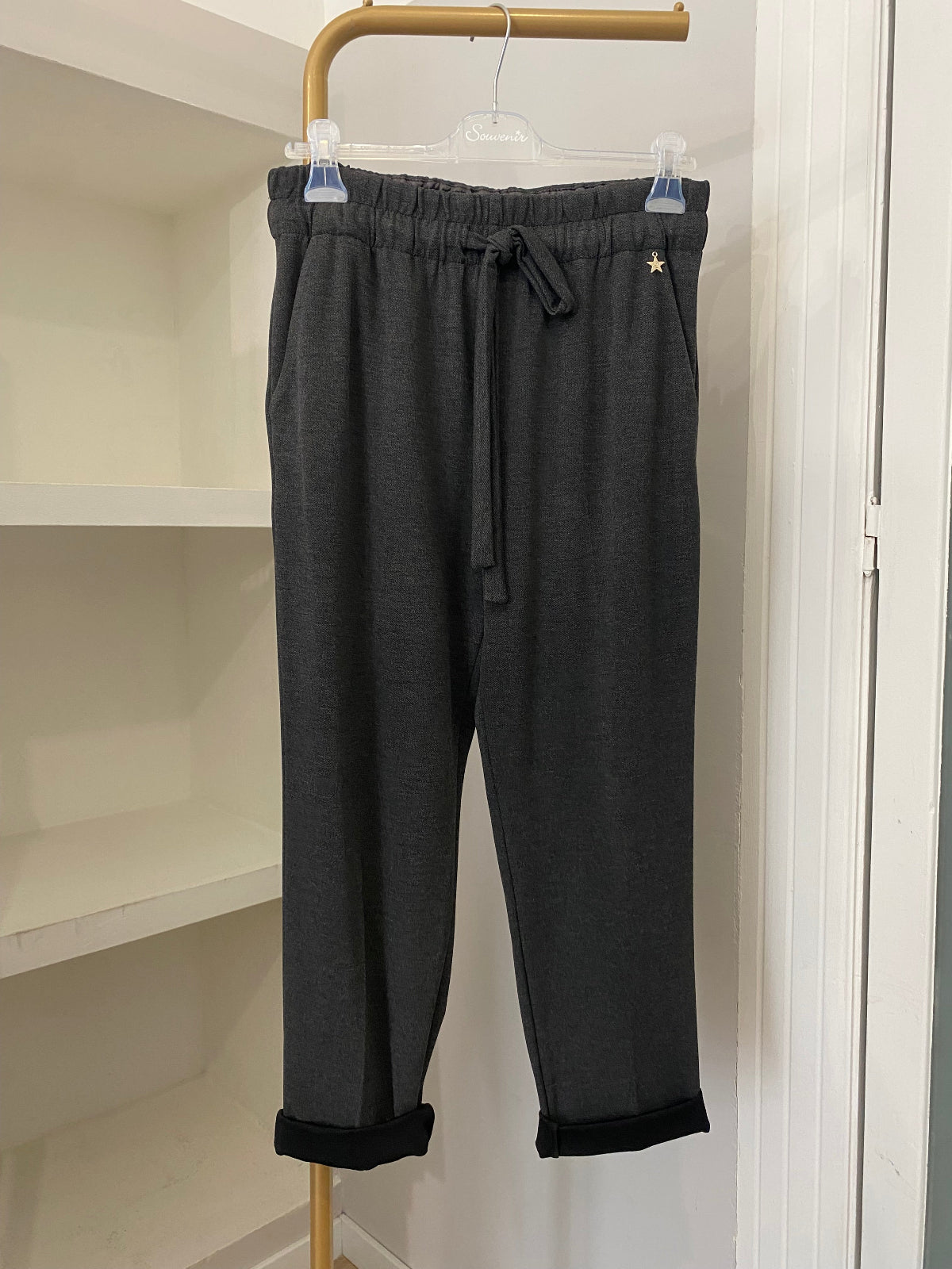 Souvenir pantalone dritto grigio scuro