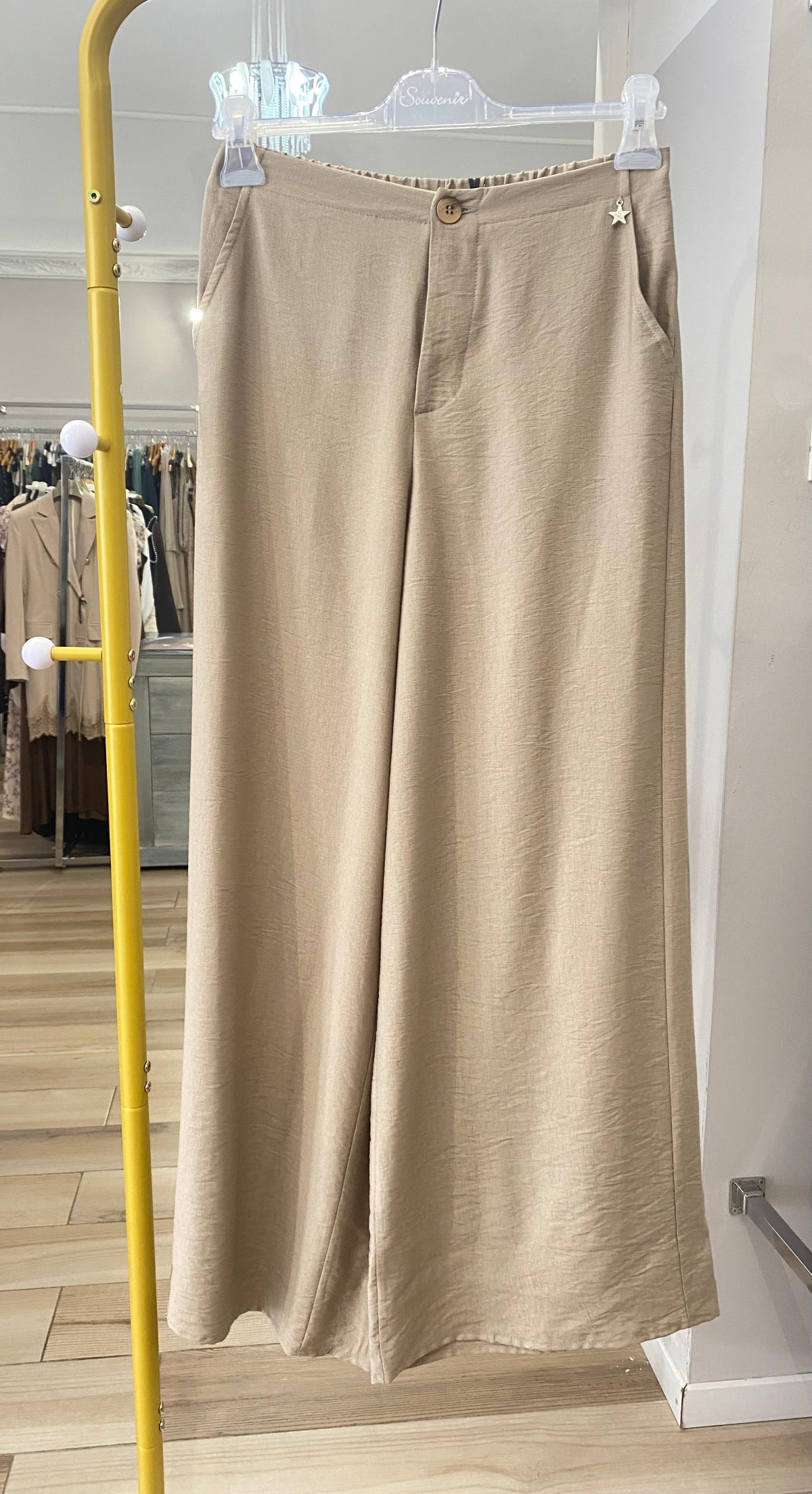Souvenir pantalone palazzo sabbia
