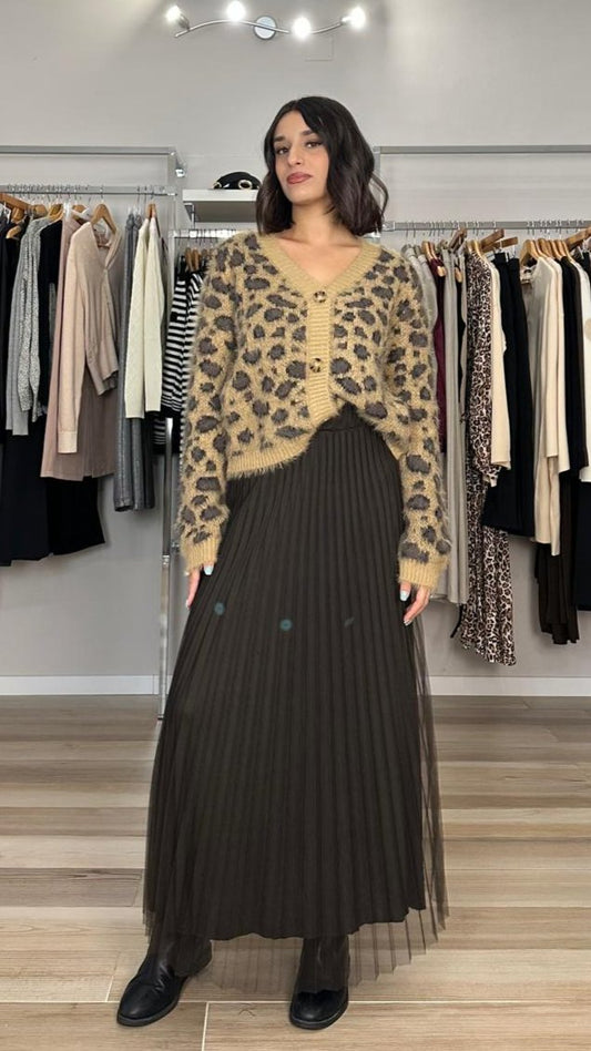 Susy mix cardigan maculato dettaglio
