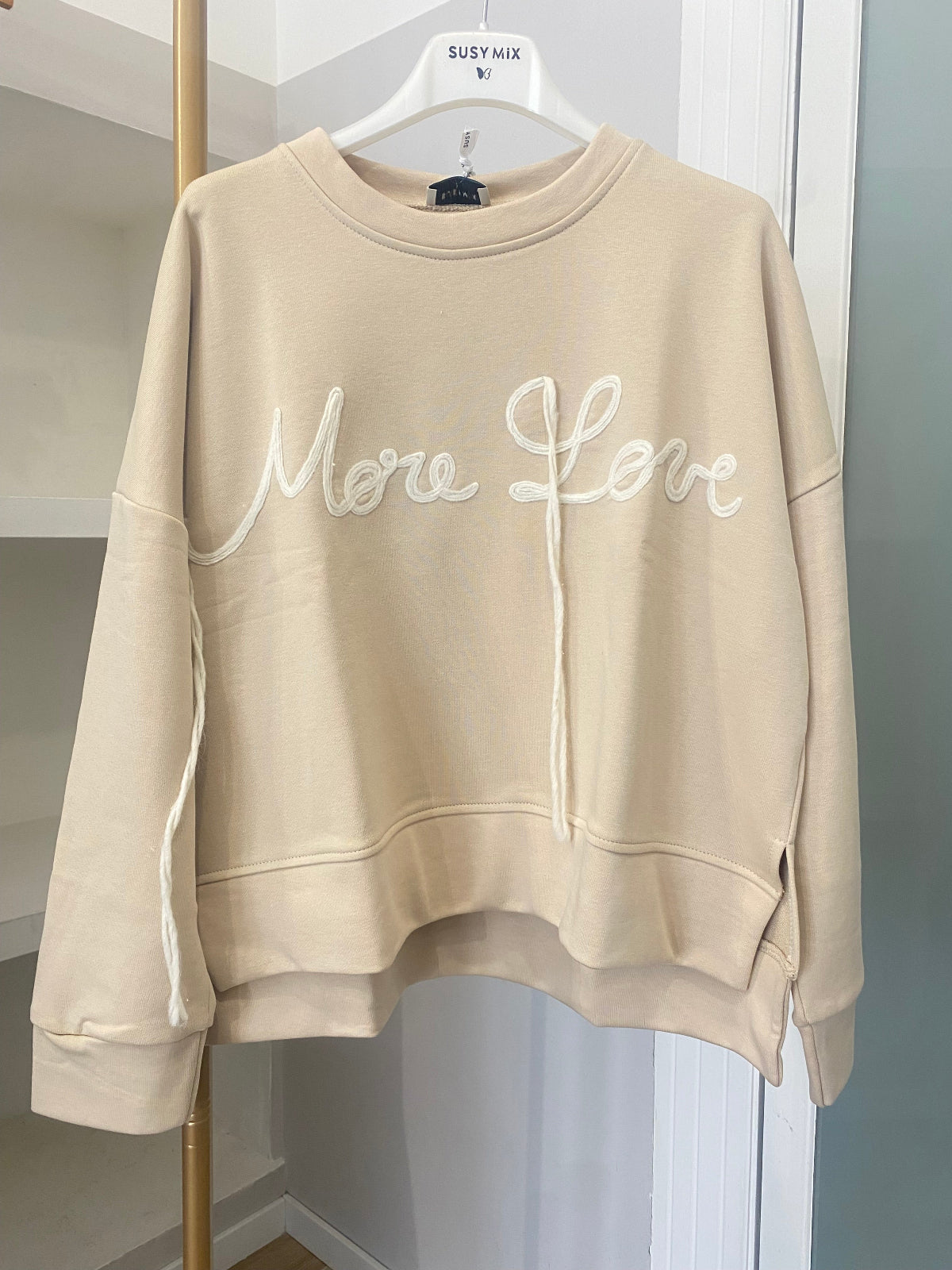 Susy mix felpa di cotone beige