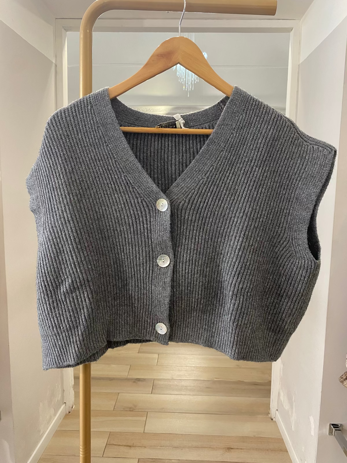 Susy mix gilet in maglia grigio