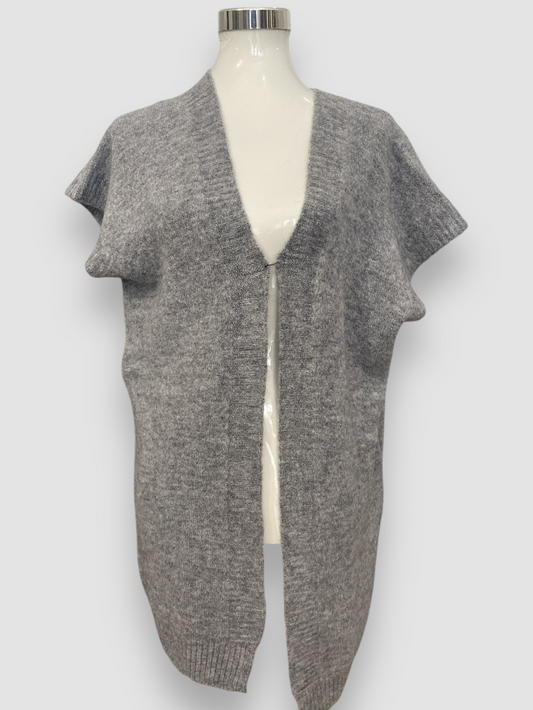 Susy mix gilet in maglia lungo grigio