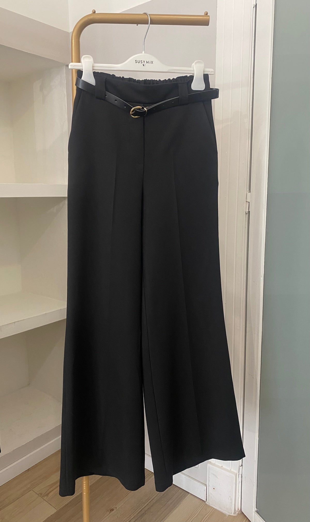 Susy mix pantalone wide leg nero