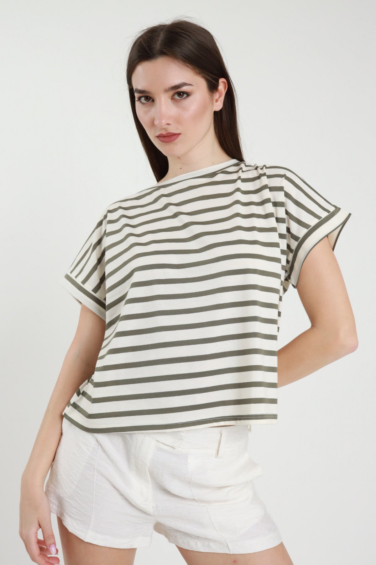 Susy_mix_t-shirt_a_righe_verde
