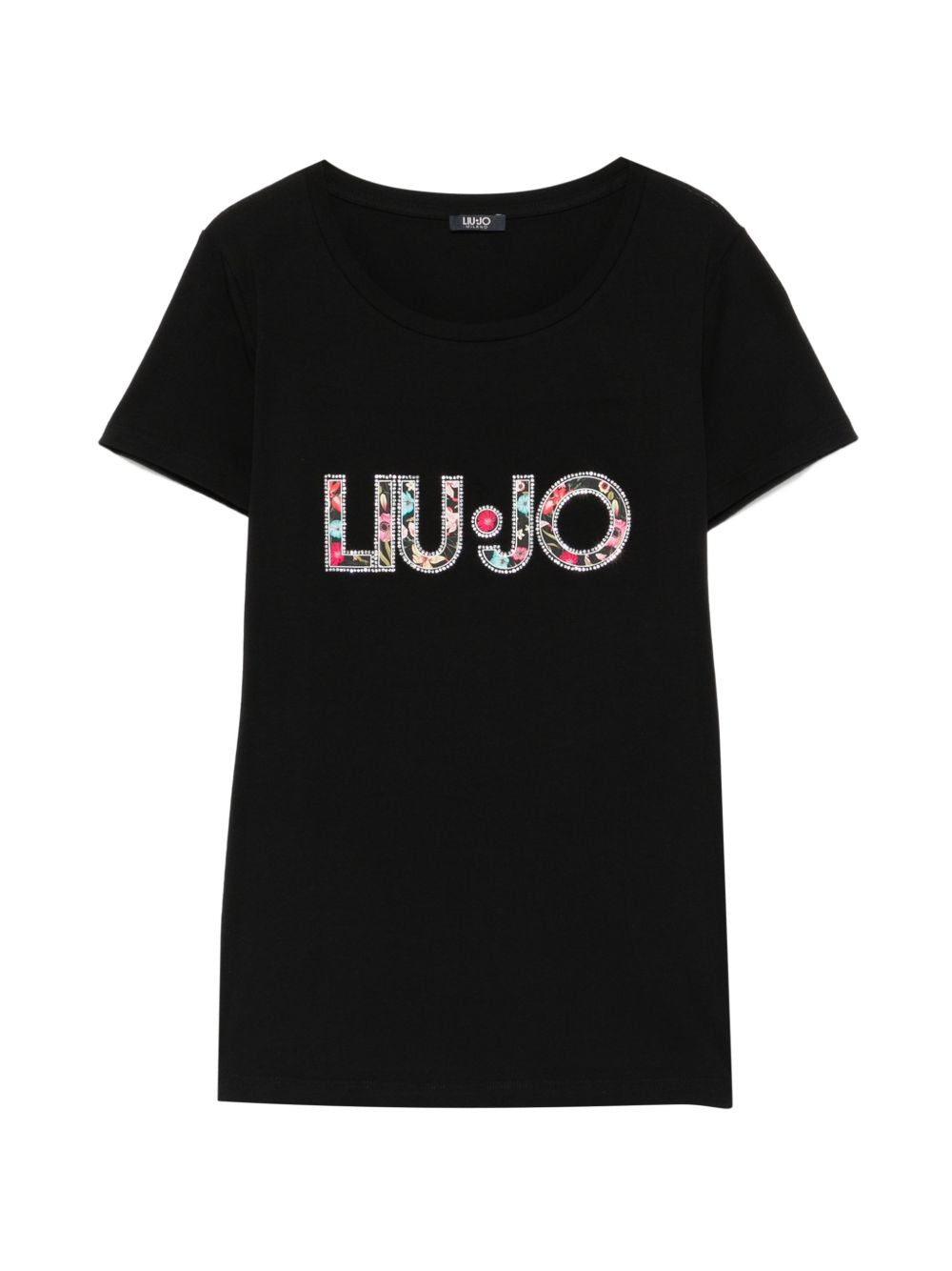 T-shirt Liu Jo nera con logo floreale