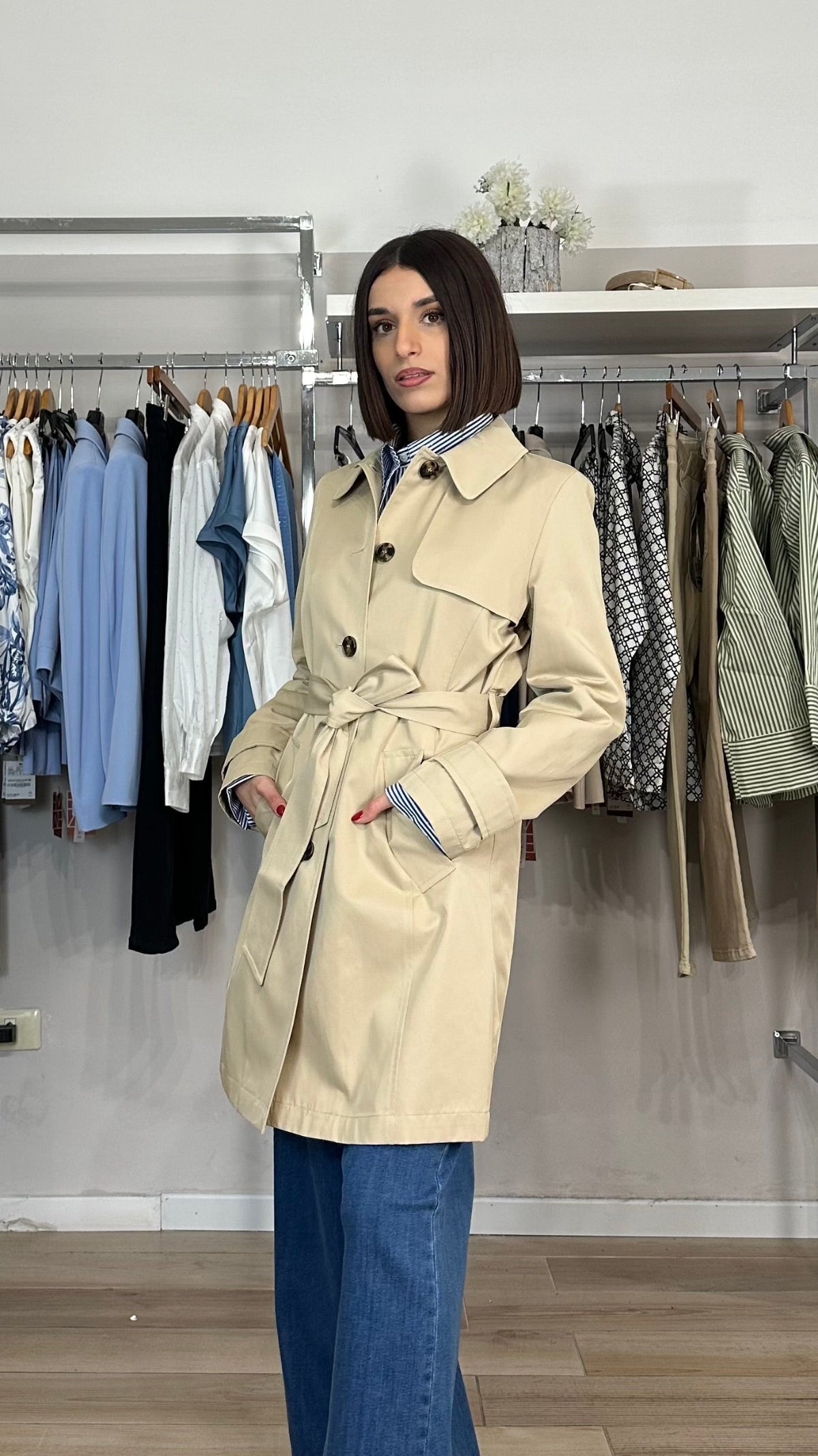 Trench Emme Marella beige dettaglio
