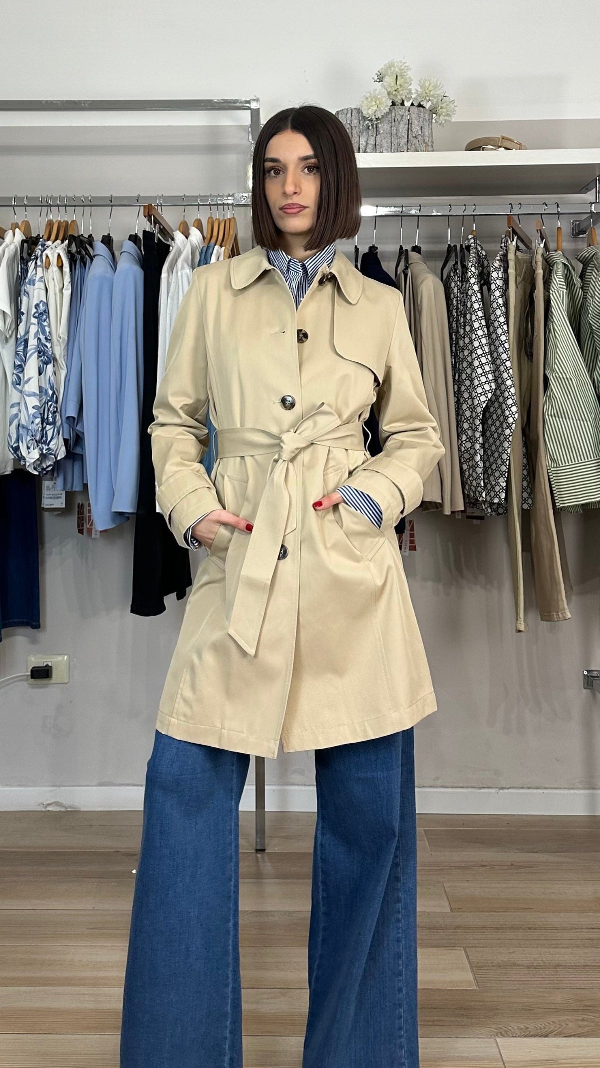 Trench Emme Marella beige frontale