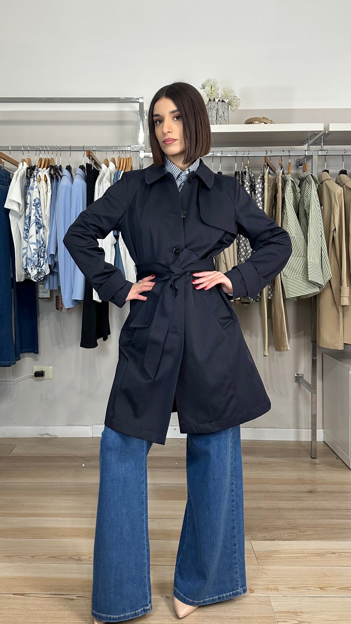 Trench Emme Marella blu frontale