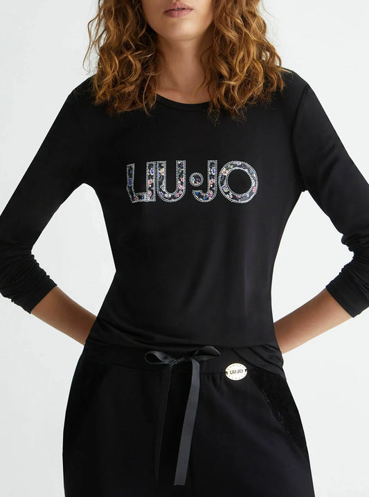 T-shirt  logo liu jo floreale - Premium MAGLIE from LIU JO - Just €65! Shop now at Amaltea