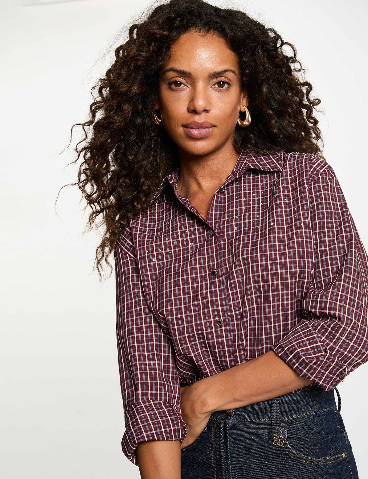 Morgan camicia a quadri e strass - CECOSA