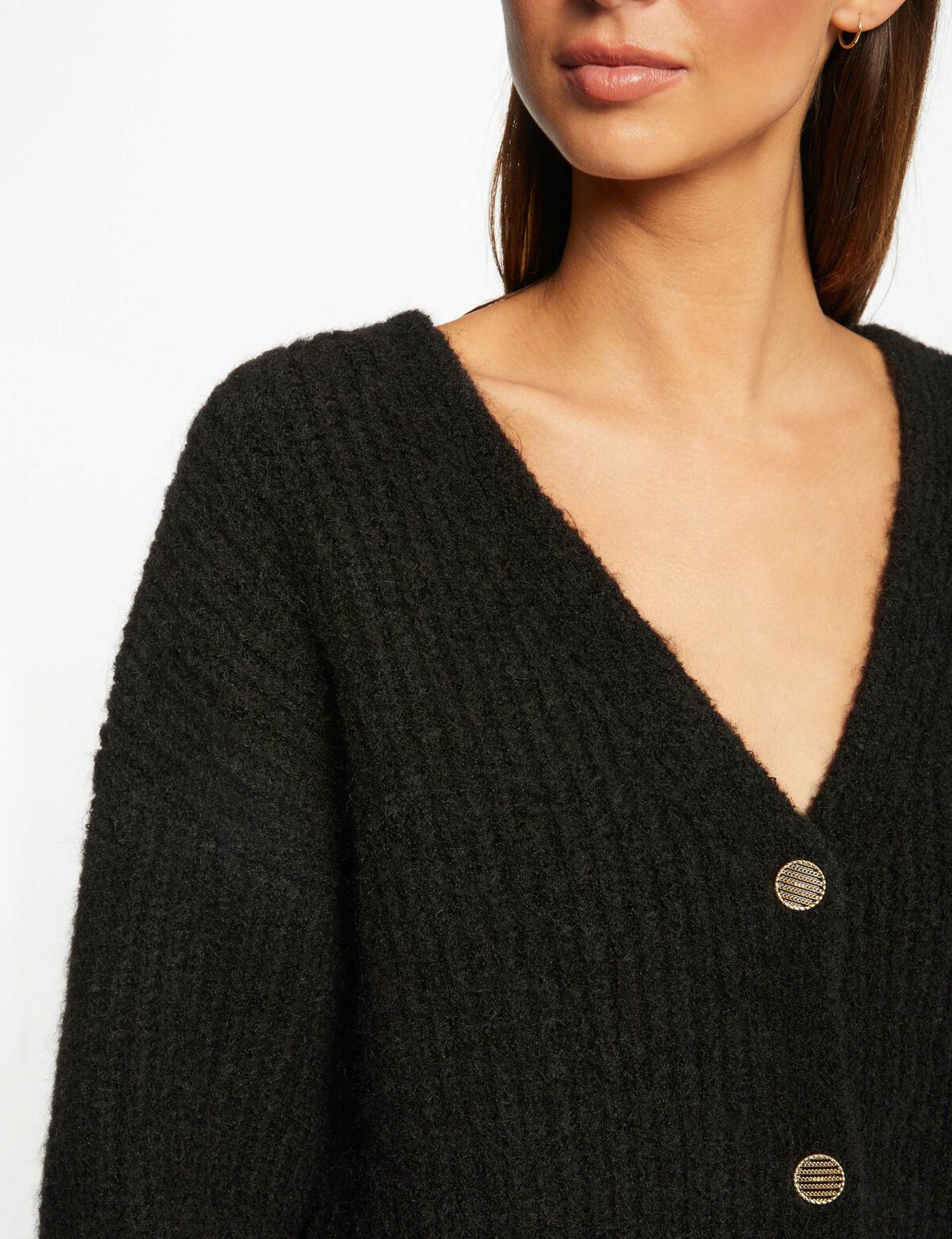 Morgan de toi cardigan nero laterale