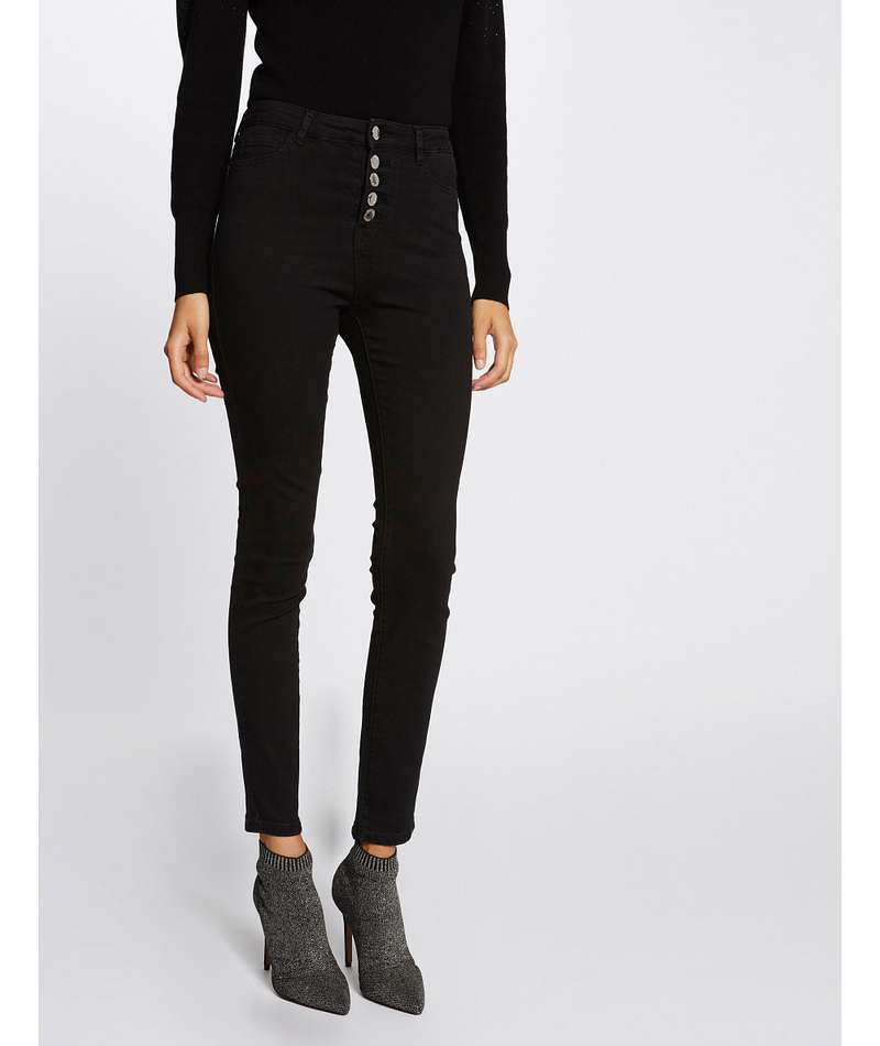 Morgan de toi jeans nero a vita alta - Premium PANTALONE STRETTO from MORGAN DE TOI - Just €45! Shop now at Amaltea