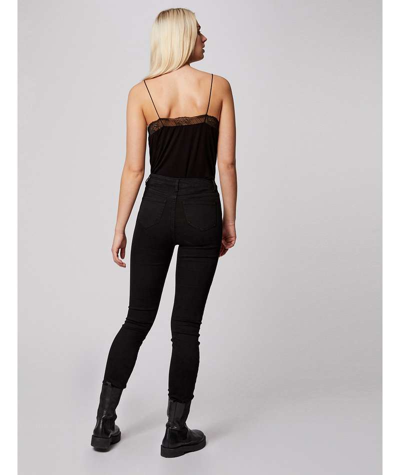 Morgan de toi jeans nero a vita alta - Premium PANTALONE STRETTO from MORGAN DE TOI - Just €45! Shop now at Amaltea