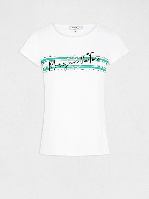 Morgan de toi t-shirt logo verde - Premium T-shirt from Morgan de toi - Just €14.50! Shop now at Amaltea