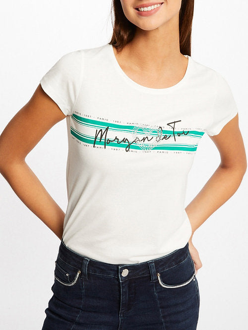 Morgan de toi t-shirt logo verde - Premium T-shirt from Morgan de toi - Just €14.50! Shop now at Amaltea